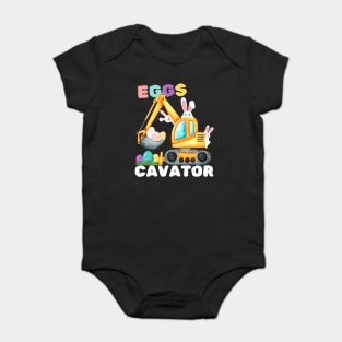 Easter Eggs Cavator Excavator Baby Bodysuit